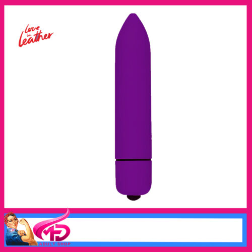 Love In Leather | Classic Slimline Bullet 7 Speed AAA Battery Operated Vibrator 3.5" Purple BUL001PUR