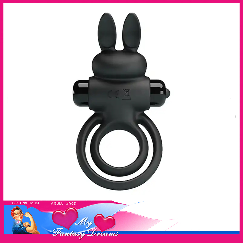 Pretty Love - Vibrant Penis Ring III Cock 10 Speed Battery Rabbit Silicone Black