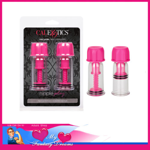 Nipple Play Vacuum Twist Suckers Hot Pink 4" x 1.25" 1.5" Insert