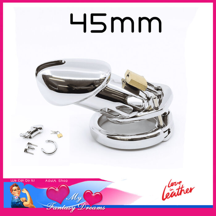 Love in Leather | Chastity Cock Cage 45mm The Straight Jacket Pins & Spacer Zinc Alloy