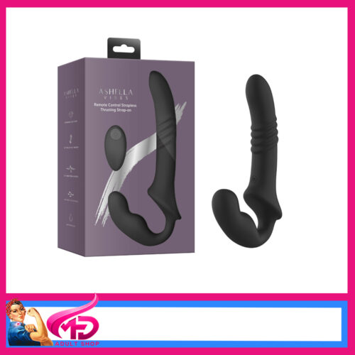 Ashella Vibes | 10 Thrusting Vibrating Remote Strapless Strap on 15cm insert