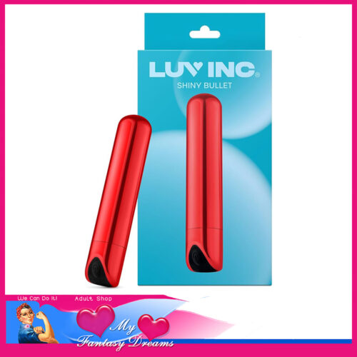 Luv Inc | Shiny Bullet Vibrator Hard Density Metallic Finish Abs Plastic 10 Speeds 3.5" Usb Red