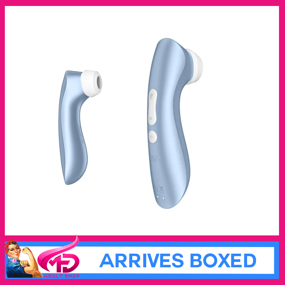 Satisfyer | Pro 2+ Vibrating and Air Wave Pulsation Suction Usb Vibrator 10 Speed 2 Motors Blue
