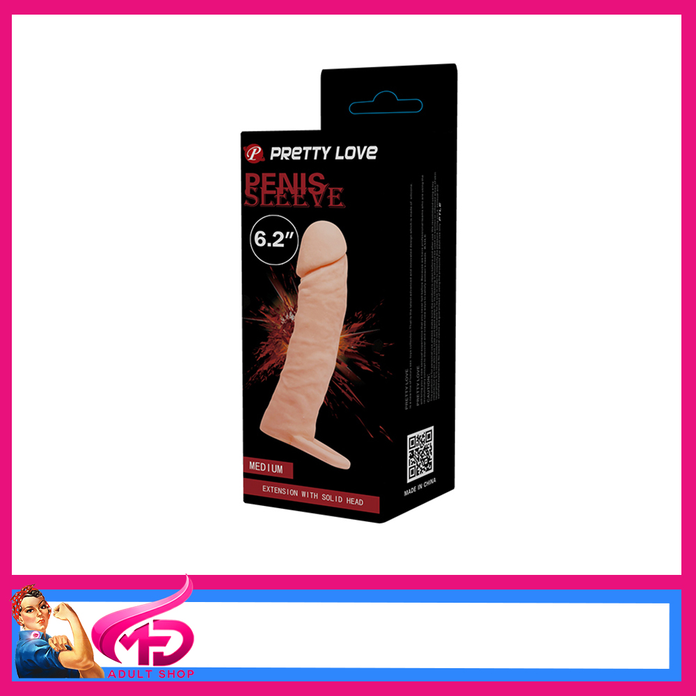 Pretty Love Penis Extender sleeve Stretchy Tpr 6.2" Wear Like A Condom