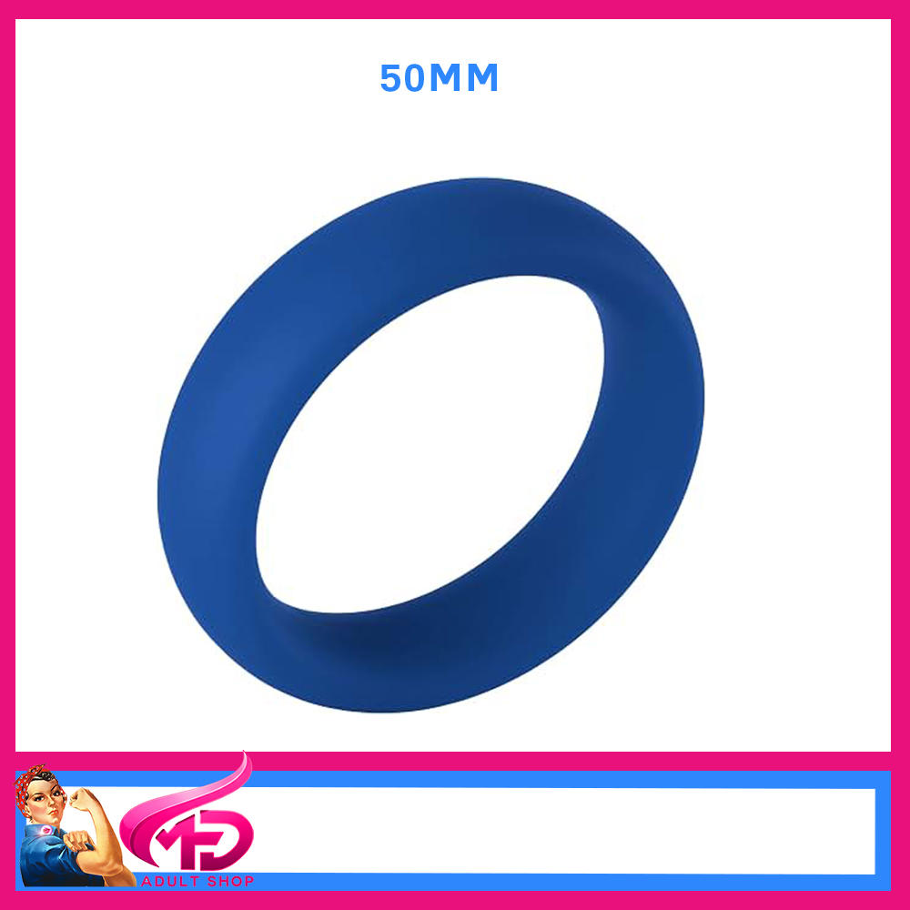 SILICONE BAND COCK RING - BLUE 50mm