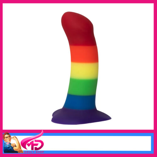 Fun Factory | Rainbow Silicone Dildo Flush Base Curved 14.6cm Plug