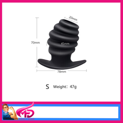 X Cite | Tbm Black Hollow Ribbed 7cm Silicone Anal Plug Small