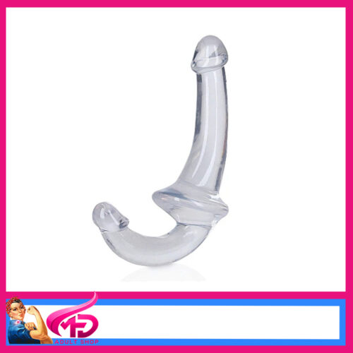 Realrock | Strapless Strap On Double Pleasing 6" G Spot Tpe Dildo Clear