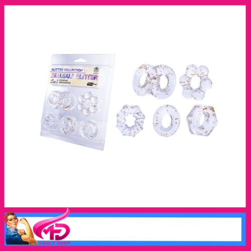 Zealous Glitter | 5 Set Penis Rings With Glitter Inside Suits 1.25" Cocks