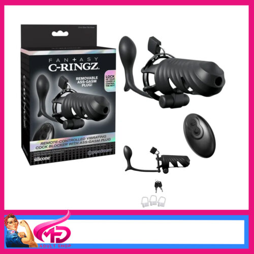 Fantasy C-Ringz Remote Usb Vibrating Chastity Cage Ass-Gasm Plug