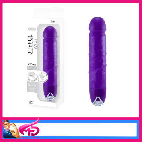 Joyful | Battery Twist Silicone 9″ Penis 5 Vibrator Round Head