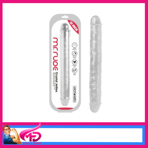 Mr Rude | Crystal Jellies 12" x 1.5" Tpe Double Ender Penis Unisex Clear