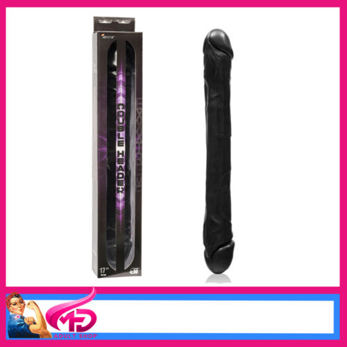 Ignite | Double Header 17" x 2.28" Double Ended Penis Pvc Dildo Black