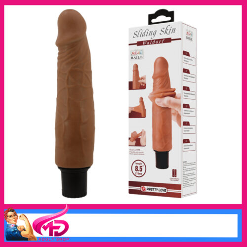 Pretty Love | Vibrator Dildo Penis Waldorf Medium Soft Multi Speed 8.5" Brown