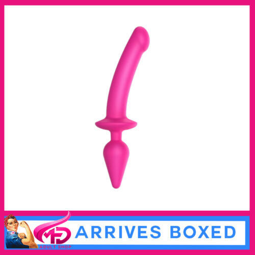 Strap-On-Me -Double Dildo Plug Medium 13cm One End Silicone Rose Pink