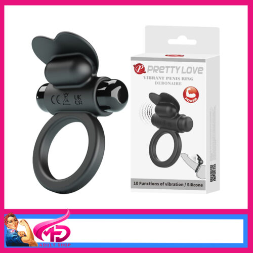 Pretty Love | Vibrating Cock Ring Debonaire Battery Black 10 Speed