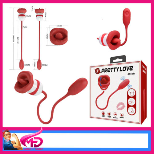 Pretty Love | ALIYAH Double Ender Usb 5 Speeds Licker Mini Thruster Soft Lips Red
