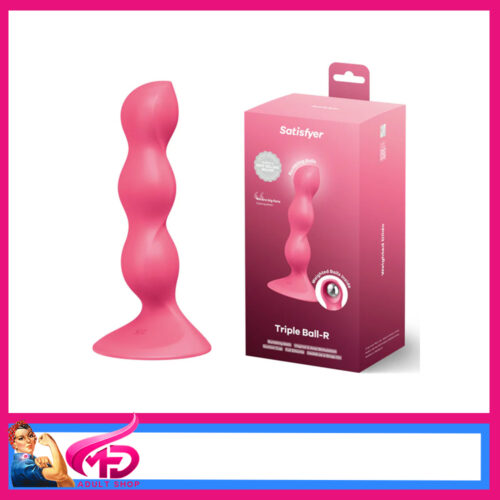 Satisfyer Triple Ball-R 18cm 3 Wobble Balls inside Red Beaded Anal Plug
