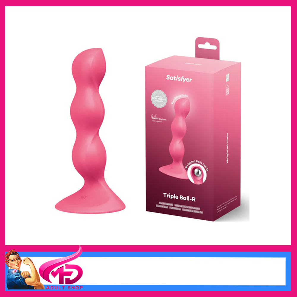 Satisfyer Triple Ball-R 18cm 3 Wobble Balls inside Red Beaded Anal Plug