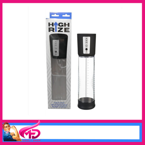 High Rize Rechargeable Penis Pump 3 Speed Suits Up to 7" Cock Clear