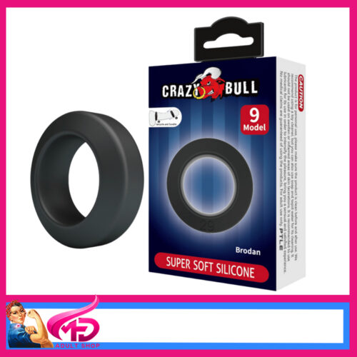 Crazy Bull | Cock Ring 9 Stretchy Super Soft Liquid Luxury Silicone Suits Up To 1.5″ Penis Black