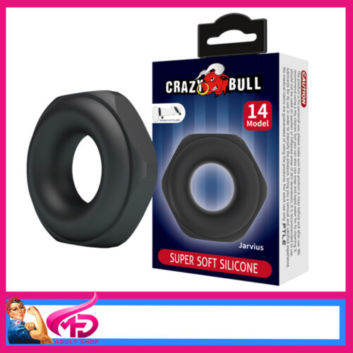 Crazy Bull | Cock Ring 14 Stretchy Super Soft Liquid Luxury Silicone Suits Up To 1.5″ Penis Black