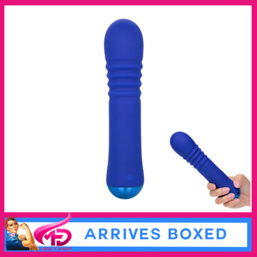 Thicc | Chubby Thrusting 4.5cm Girthy Vibrator Liquid Silicone 8.25" Blue