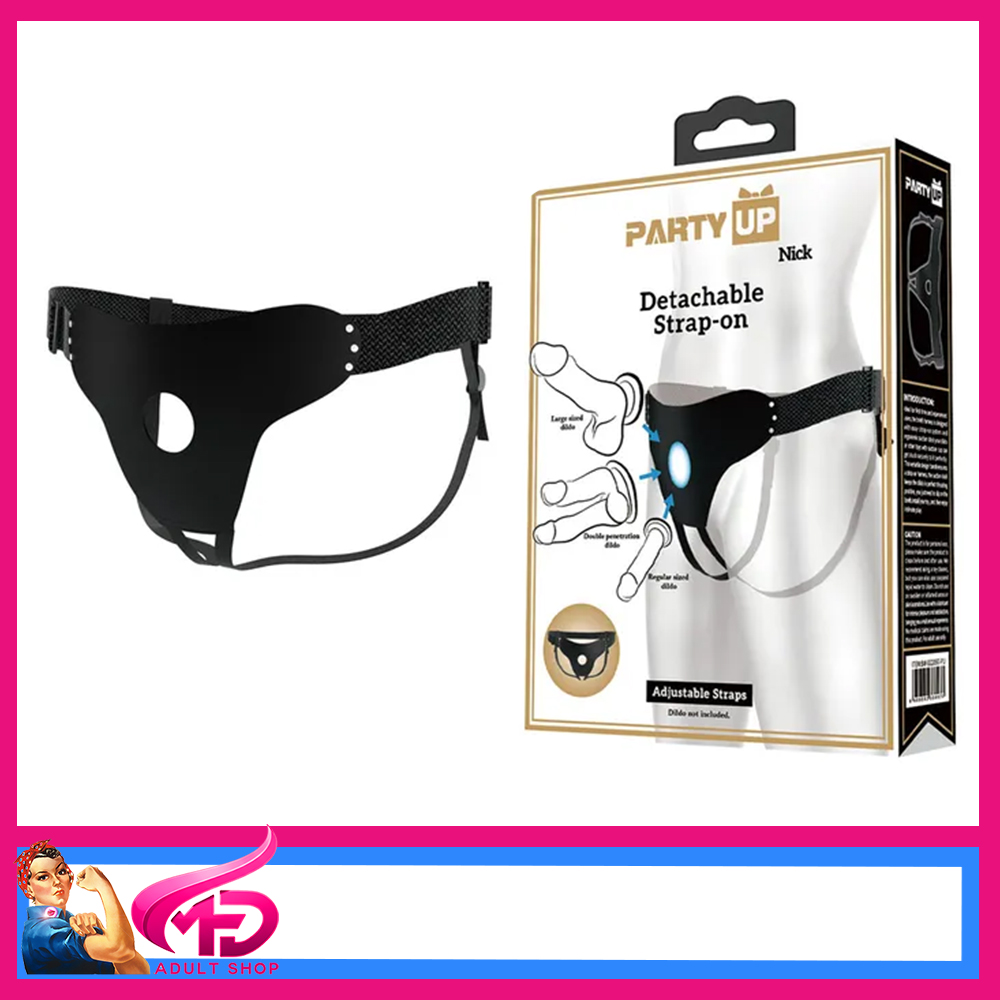 Party Up | NICK Strap-On Harness Unisex Stretchy Elastic Waist 80-118cm blk