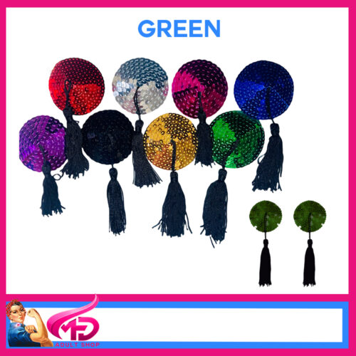 NIPPLE TASSELS - GREEN