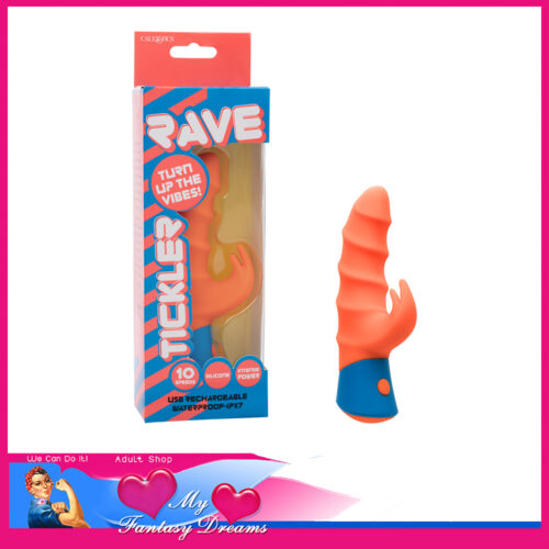 Rave™ Tickler 6" Vibrate Rabbit Starter Powerful 10 Speed Vibrator USB Orange