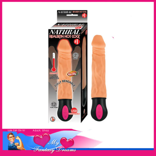 Natural | Realskin Warms Softer Penis 12 Speed Vibrator Tpe 10" Flexi Beige