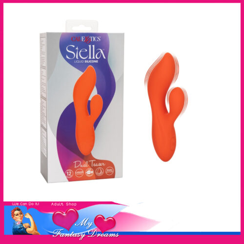 Calextotics | Stella Rabbit Vibrator 12 Speeds 3.5" Insert Usb 2 Motors Orange