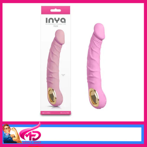 Inya | Flex Bubblegum Vibrator 22cm Usb 10 Speeds Penis Dildo Pink
