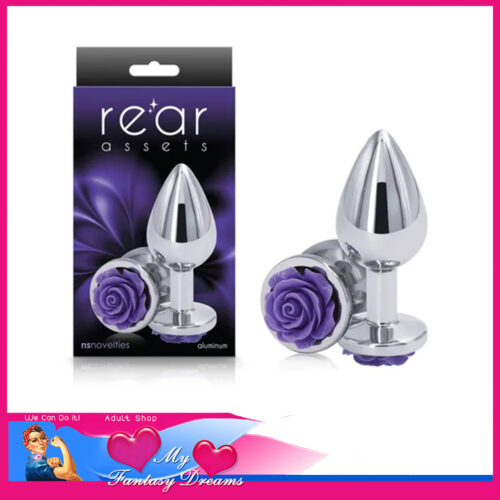 Rear Assets | Anal Plug 3D Rose Base Aluminium Metal Butt Plug 8.9cm Medium