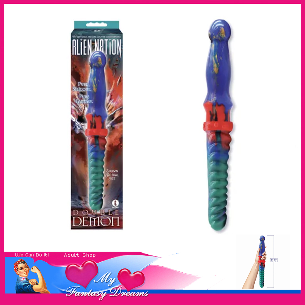 Alien Nation | Double Ended Dildo Double Demon Silicone Sex Toy 35cm Multicoloured