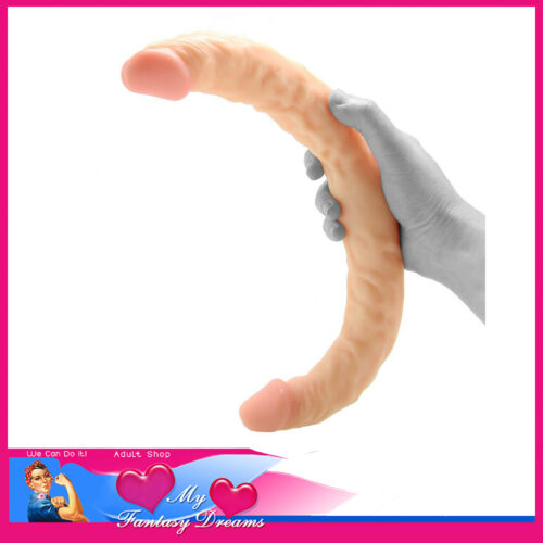Commander | 13" Double Ended Penis Dildo Durable Pvc Curved Beige