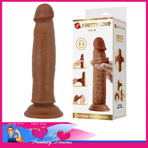Pretty Love | Keon Penis Shape Dildo Slide Skin Tpr Suction Cup 8.4" Tan