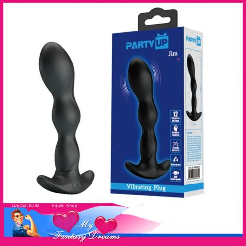 Party Up | Jim Vibrating Usb Anal Plug Unisex 12 Speeds 14.5cm Waterproof Black