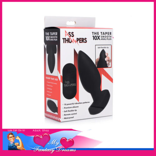Ass Thumpers | The Taper 10X Smooth Silicone Usb Vibrating Butt Plug 5"x1.7" Black