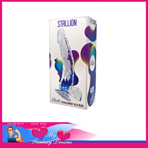 Alive | Stallion Penis Dildo Tpe Extra Slippery Jelly Feel Unisex Cock 22cm Clear