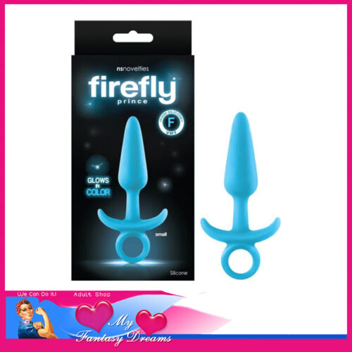 Firefly | Anal Plug Prince Glow In Dark Slim 7.5cm x 2cm Insert Hard Feel Silicone Blue