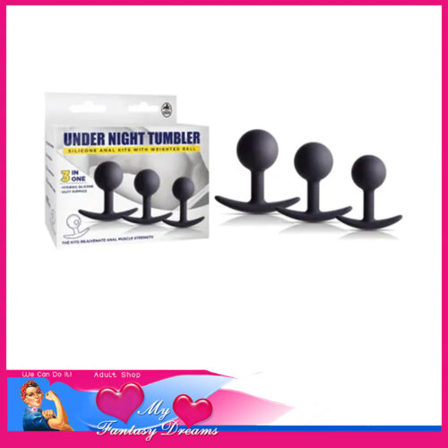 Under Night Tumbler | Anal Plug Silicone Wobble Heavy Balls 3 Set Trainer 2.7" 2.8" 3" Black