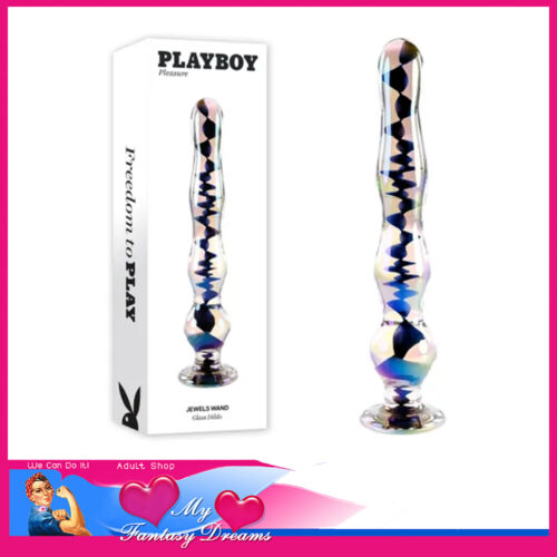 Playboy | Pleasure Jewels Wand Artglass Safety Glass Lampwork Anal Plug 20.3cm x 4.4cm Clear