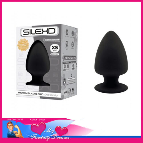 Silexd | Anal Plug XS Premium Silicone Stubby 3.1" x 1.8" Butt Plug Thermo Reactive Black
