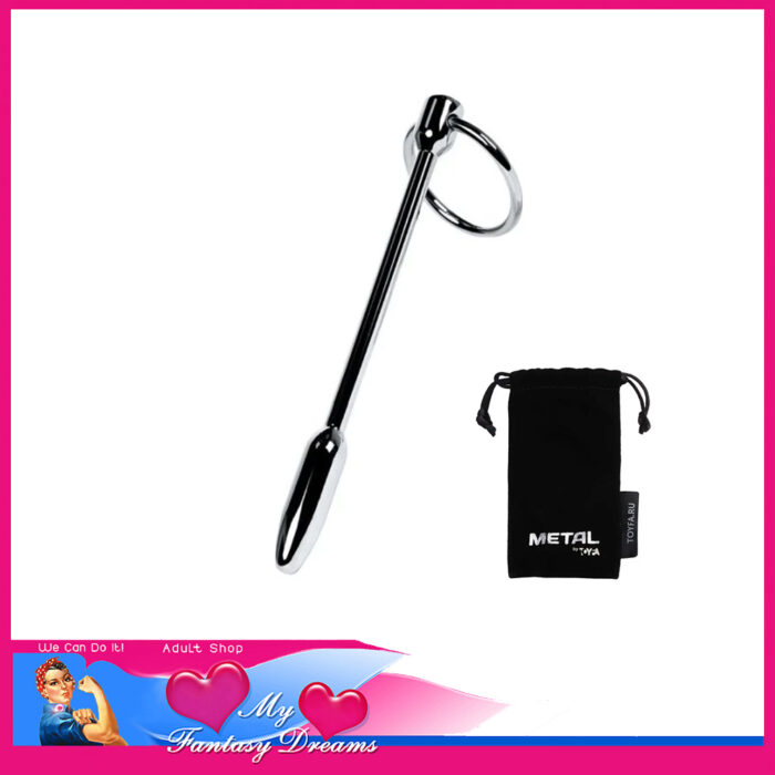 Toyfa | Metal Urethral Sounding Penis Plug Ring Top 12cm and 4" Insert x 1cm Wide Silver