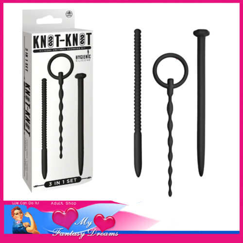Knot Knot | Urethral Sounding Kit 3 Set 2-15cm Insert 12.5cm Insert .8 Wide Silicone Black
