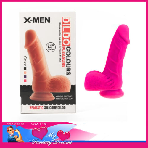 X-Men | Colours Pleasure 7.5" Silicone Penis Dildo Suction Cup Pink