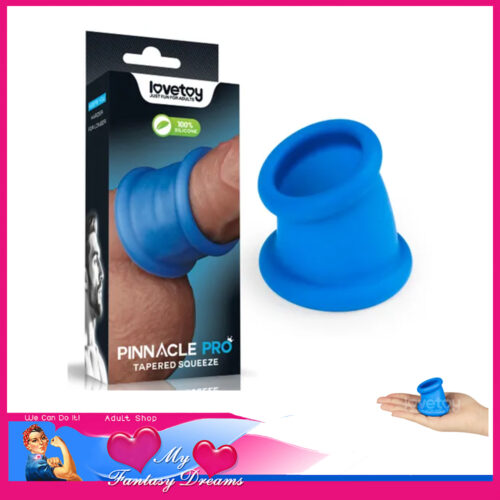 Lovetoy | Pinnacle Pro Taper Penis Ring | Ball Stretcher Soft 42mm-50mm Diameter Silicone Blue