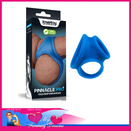 Lovetoy | Pinnacle Pro Trio Grip Enhancer Stretchy 30mm 43mm 48mm Penis Cage Ball Splitter Silicone Blue
