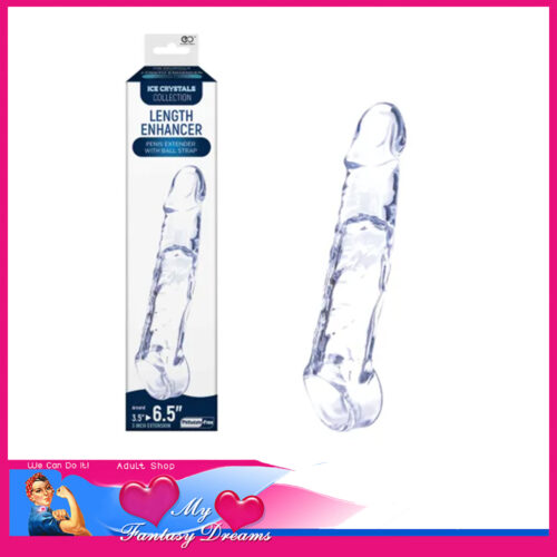 Ice Crystals Collection | Length Enhancer Ball Strap Adds 3" 8.9cm Insert Stretchy Tpe Clear